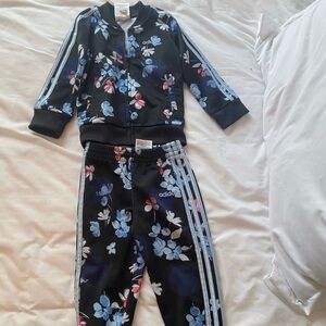 Adidas Tracksuit - Floral, Great Condition Sz 18 Months